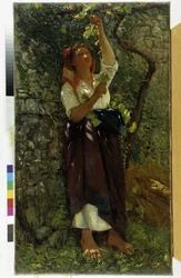 Giovanni Costa (1833-1902) The Pruning of Vines festménye Kötelező említés: Collection Fondation Regards de Provence, Marseille
