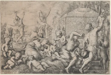 Bacchanal oltárral, Faunnal és Silenusszal