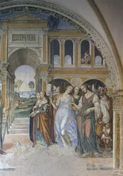 Florentius a paráznákat a kolostorba küldi, jelenet Szent Benedek életéből