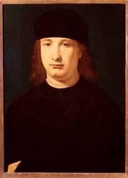 Girolamo Casio olasz költő portréja (olaj, fa, 1500-1520 körül)