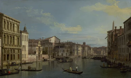 A velencei Canal Grande a Palazzo Flanginitől a Campo San Marcuoláig, kb. 1738