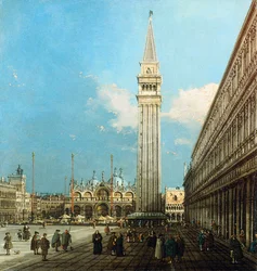 A velencei Piazzetta, a Bacino di S. Marco és az Isola di S. Giorgio Magiore,