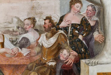 Kártyajáték, Főterem, 1570 körül (freskó)
