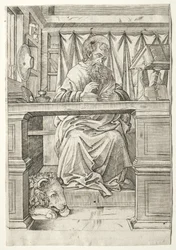 Szent Jeromos tanulmányában, c. 1510.