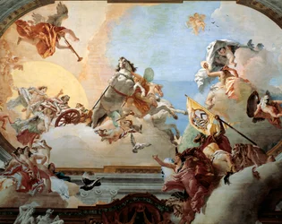 Allegória Lodovico Rezzonico és a nemes velencei Faustina Savorgnan 1758-as házasságára, Giambattista Tiepolo (1696-1770), freskó, Ca 