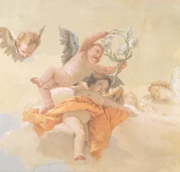 Az angyalok dicsősége, Giovanni Battista Tiepolo (1696-1770), freskó, részlet, Tisztaság oratóriuma, Udine