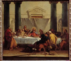 La cene Giovanni Tiepolo (1696-1770) festménye 1745-1750 V. 0,8x0,89 m
