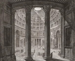 A Pantheon belseje, Róma, Olaszország. Piranesi.