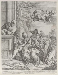 A Szent Család angyalokkal jobbra és felül, 1652.