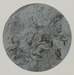 Egy szent apoteózisa (recto)