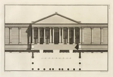A Templom udvarának nagy bejáratának tartóoszlopa, 1753