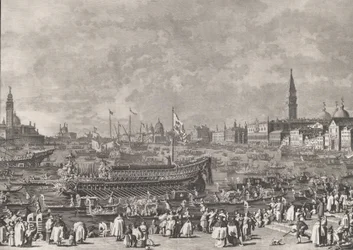 5. tábla: A dózsa a Bucintoróban Mennybemenetele napján Porto di Lidóba indul, f..., kb. 1766.
