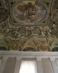 Phaeton bukása (Phaethon) (1625) - Carlone freskója trompe l