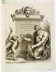 Jegy egy Álarcosbálra az Operaházban április 26-án, metszett Francesco Bartolozzi (1727-1815), 1770