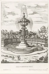Szökőkút a római Villa Doria Pamphilj kertjében Lilii Pamphylii fons (cím a tárgyon) Le fontane ne palazzi e ne giardini di Roma (sorozat címe) Szökőkutak a római palotákban és kertekben (sorozat címe)