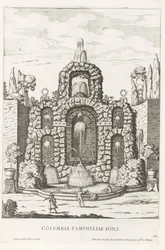 Szökőkút galambokkal a római Villa Doria Pamphilj kertjében Columbae Pamphyliae fons (cím a tárgyon) Le fontane ne palazzi e ne giardini di Roma (sorozat címe) Szökőkutak a római palotákban és kertekben (sorozat címe)