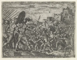 Romulus serege harcban a szabinokkal Romulus pro recuperando (...) in hostem vertit (cím az objektumon) Romulus és Remus élete (sorozat címe)