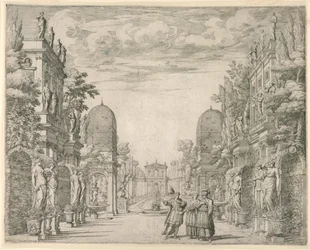 A 3. jelenet díszletterve, a "La Vita Humana overo" a "The triumph of the Pieta"-ból