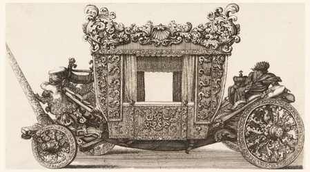 Lord Castelmaine első hintójának (1686) oldalnézete, amelyet 1686-ban épített Andrea Cornely Ciro Ferri után, 1687-1700