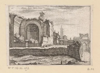 Resten van de Tempel van Venus en Roma te Rome Santa Maria nova mögött (cím az objektumon) Gezichten op Rome (sorozat címe) Néhány nézet és perspektíva a római lakatlan helyekről (sorozat címe)