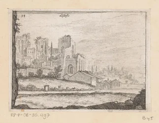 Ruïnes van Palazzo Maggiore Rómában Listesso (cím az objektumon) Gezichten op Rome (sorozat címe) Néhány nézet és perspektíva a római lakatlan helyekről (sorozat címe)