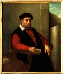 Francois Rabelais (1494-1553) francia író és orvos feltételezett portréja. Giovanni Battista Moroni (1525-1578) festménye