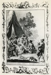 Jeruzsálem átadva, Giovanni Battista Piazzetta (1683-1754) XI. ének illusztrációja Torquato Tasso (1544-1595) verséhez, kiadása Velencében 1745-ben, Olaszország