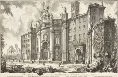 A Santa Croce in Gerusalemme-bazilika homlokzatának látképe