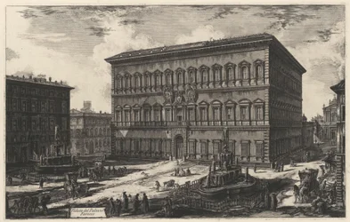 A Palazzo Farnese látképe (a Vedute di Roma című műből)
