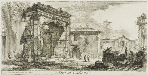 Galienus íve. I. A S. Vito templom homlokzata, 29. tábla a Some Views of Triumphal Arches and other monuments (Néhány nézet a diadalívekről és más műemlékekről) című kötetből.