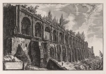 Maecenas tivoli villájának romjai ... a Vedute di Roma című műből