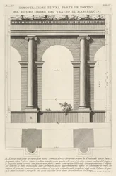 A Marcellus Teatro di Marc... Színház másodrendű karzatának domborzata és terve, 1756.