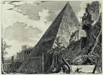 Gaius Cestius piramisa (a Vedute di Roma című műből)