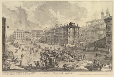 A Spanyol lépcső Kilátás a Spanyol lépcsőre, kb. 1750.