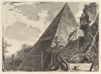 Gaius Cestius piramisa, a Vedute di Roma római nézetekből, kb. 1756.