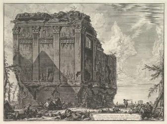 Az úgynevezett Salus-templom, az Albano felé vezető úton Az ősi templom, közismert nevén ..., kb. 1763.