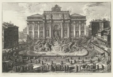 Trevifontein te Róma Perspektivikus nézet a nagy Fontana dell