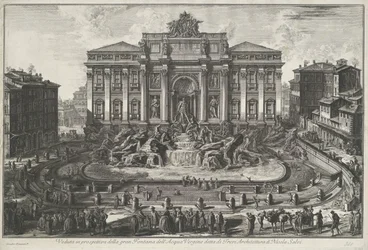 Trevifontein te Róma Perspektivikus nézet a nagy Fontana dell