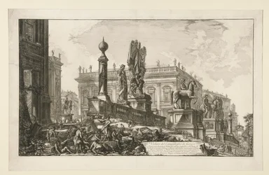 Kilátás a Campidoglio-ra, oldalról, Vedute di Roma felől