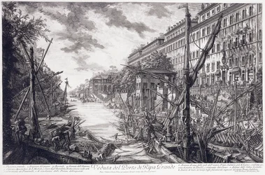 Kilátás a Ripa Grande kikötőre, 1760 körül