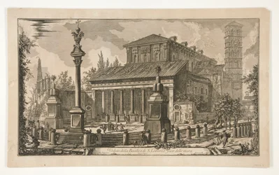 S. Lorenzo kilátása a falakon kívül, a Vedute di Roma felől