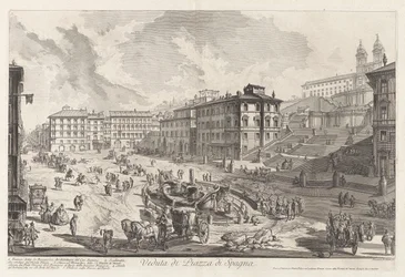 Kilátás a Piazza di Spagna-ra, a Vedute di Roma felől (Róma látképe)