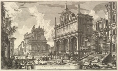 Az Acqua Felice forrásának látképe..., a Vedute di Roma (Római látképek) című műből