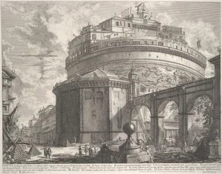 Kilátás Hadrianus császár mauzóleumára, amelyet ma Castel S. Angelonak hívnak..., kb. 1756.