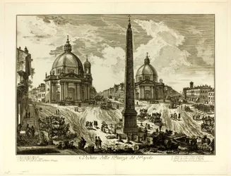 Kilátás a Piazza del Popolo-ra, a Római kilátásból