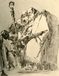 Egy püspök, két másik pap és egy diakónus a szertartással, 1740-es évek, 1928