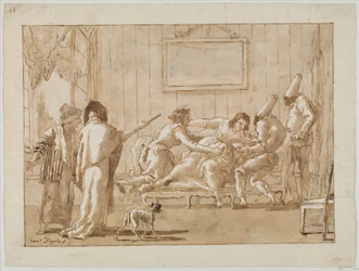 Punchinellos Anya (?) Beteg a terhességben, 1800 körül