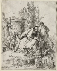 Scherzi: ülő mágus, fiú és négy alak, 1735-40