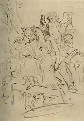 Két nő, Eros és egy katona, 18. század közepe, 1928
