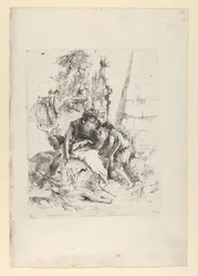 Két bűvész és két fiú a Scherziből, kb. 1743-50.